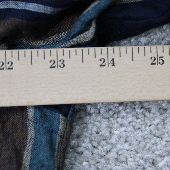 VTG Oscar De La Renta Shirt Mens Large Blue/Green Cotton/Linen/Ramie S/S Button - Picture 10 of 12